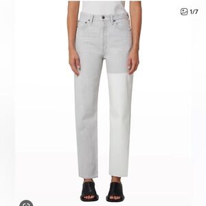 Agolde White and Gray Denim Jeans